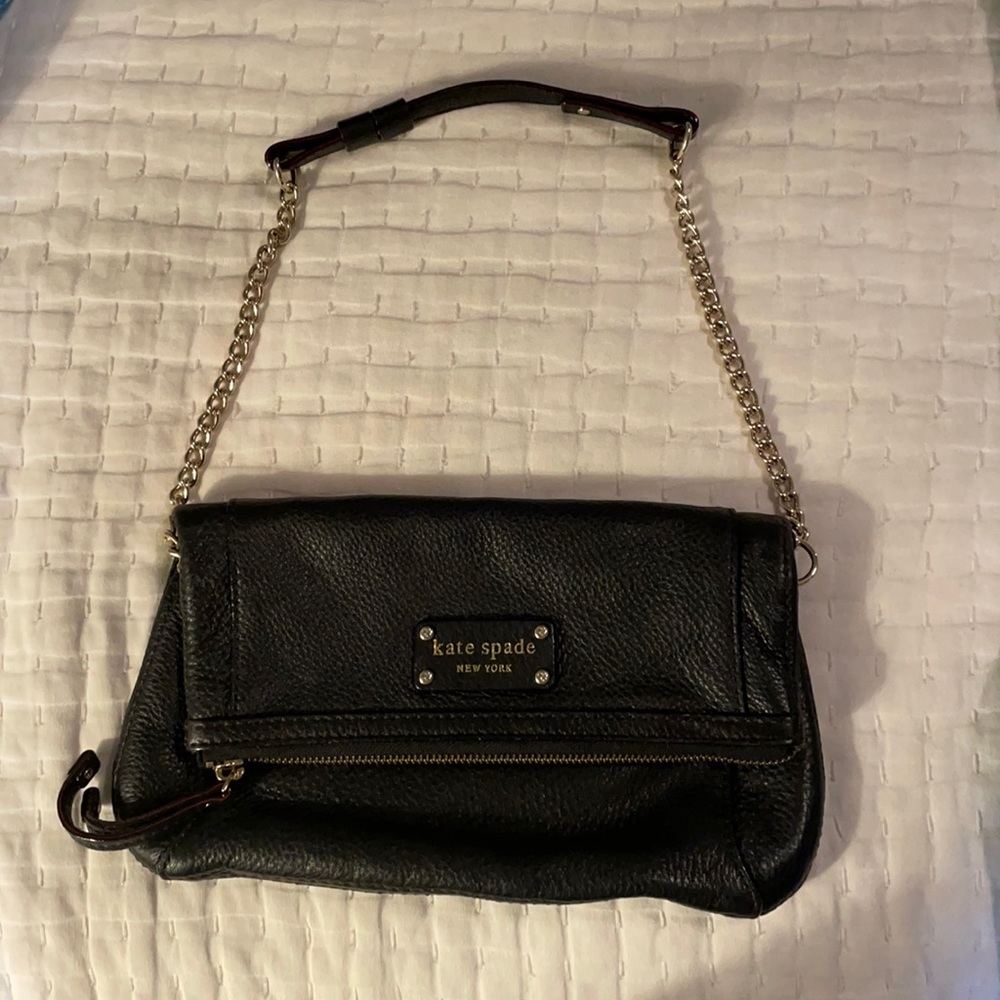Kate spade black leather shoulder bag
